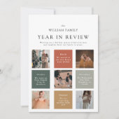 シンプルモダン年レビュー家族写真 シーズンカード (正面)