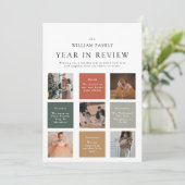 シンプルモダン年レビュー家族写真 シーズンカード (スタンド正面)