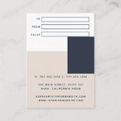 シンプルモダン幾何ギフト証書 名刺 (裏面)
