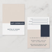 シンプルモダン幾何ギフト証書 名刺 (正面/裏面)
