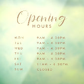 シンプルモダン店開店時間文字 ウィンドウサイン (シート3)