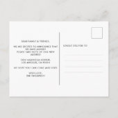 シンプルモダン引っ越しました移動 案内ポストカード (裏面)