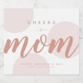 シンプルモダン応援へマムバブルパーソナライズされた スパークリングワインラベル (シングルラベル)