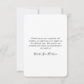 シンプルモダン悔やみや弔慰葬儀 サンキューカード (裏面)