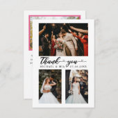 シンプルモダン愛ハートScript 4結婚の写真 サンキューカード (正面/裏面)