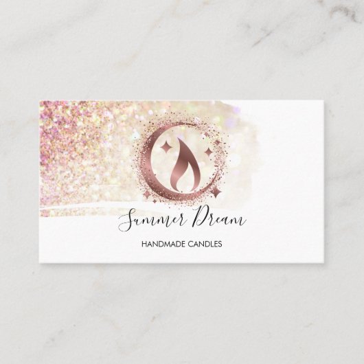 シンプルモダン手作りハニーキャンドル 名刺 (正面)