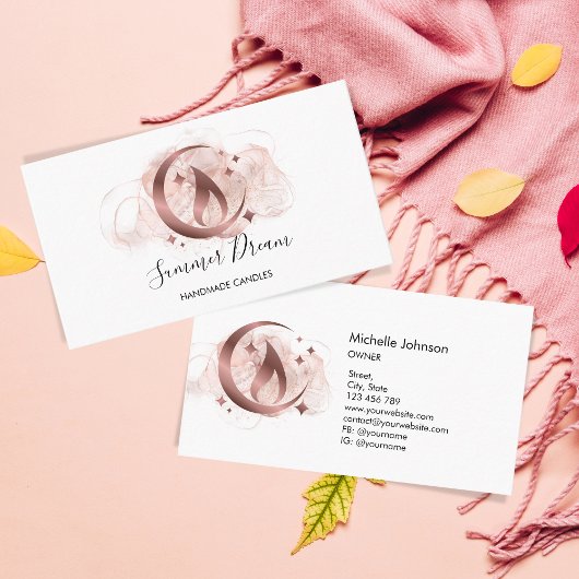 シンプルモダン手作りハニーキャンドル 名刺