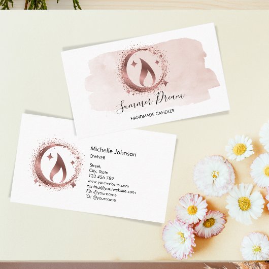 シンプルモダン手作りハニーキャンドル 名刺