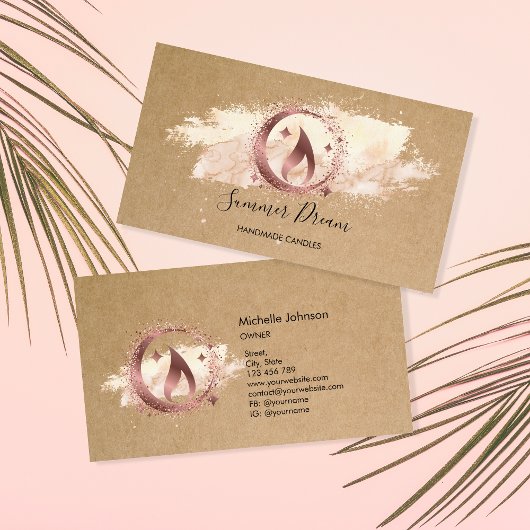 シンプルモダン手作りハニーキャンドル 名刺