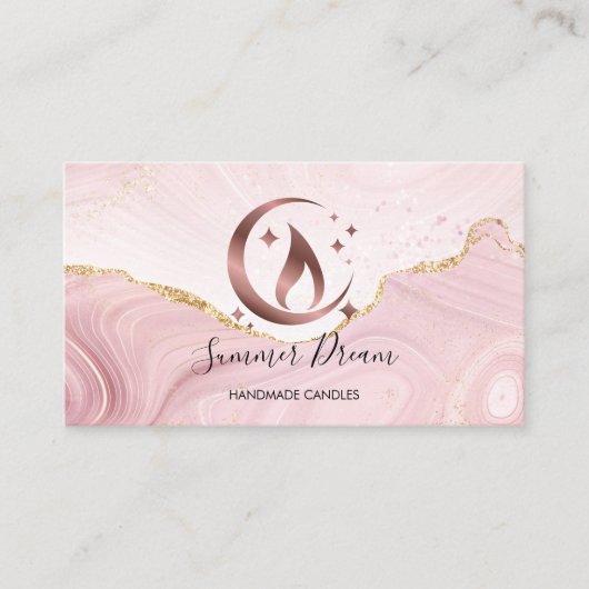 シンプルモダン手作りハニーキャンドル 名刺 (正面)