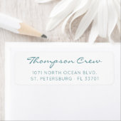 シンプルモダン手書きアクアブルー差出人住所 ラベル (インサイチュ)