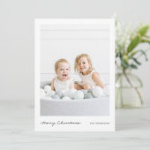 シンプルモダン手書きメリークリスマスフォト シーズンカード (スタンド正面)