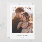 シンプルモダン手書き写真結婚の 招待状 (裏面)