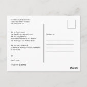 シンプルモダン手書き写結婚真ありがとう ポストカード (裏面)