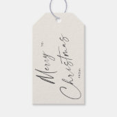 シンプルモダン手書き台本メリークリスマス ギフトタグ (正面)