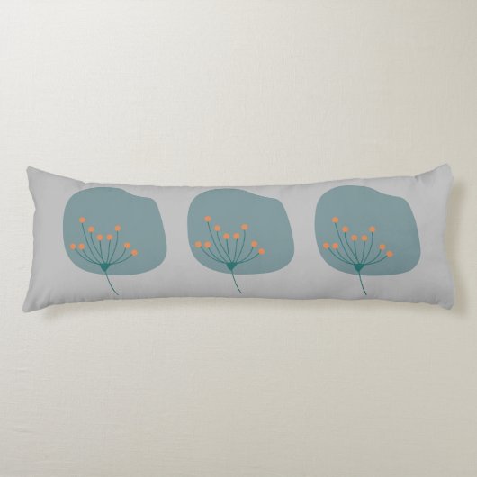 シンプルモダン抽象芸術グレーとブルー ボディピロー (正面)