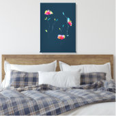 シンプルモダン抽象芸術日本のピンク キャンバスプリント (インサイチュ (寝室))