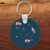 シンプルモダン抽象芸術日本のピンク キーホルダー (正面)