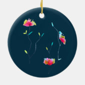 シンプルモダン抽象芸術日本のピンク セラミックオーナメント (裏面)