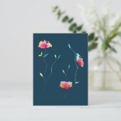 シンプルモダン抽象芸術日本のピンク ポストカード (スタンド正面)