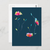 シンプルモダン抽象芸術日本のピンク ポストカード (正面/裏面)