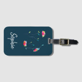 シンプルモダン抽象芸術日本のピンク ラゲッジタグ (正面横)