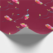 シンプルモダン抽象芸術日本のピンク ラッピングペーパー (角)