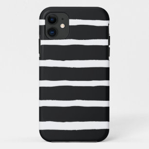 シンプルモダン抽象芸術白黒ストライプ iPhone 11 ケース