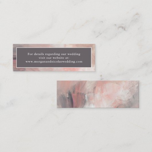 シンプルモダン抽象芸術結婚のWebサイト格納装置 スキニー名刺 (正面/裏面)