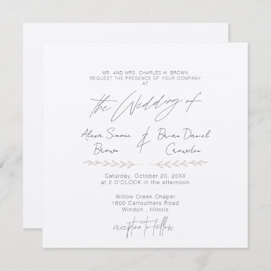 シンプルモダン招待状 招待状 (正面/裏面)