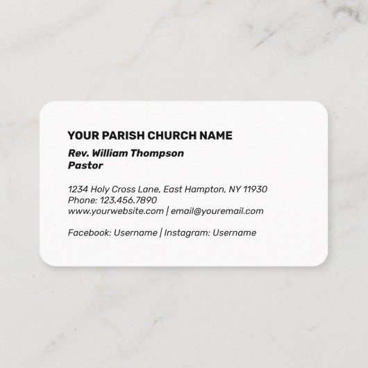 シンプルモダン教教会 名刺 (裏面)