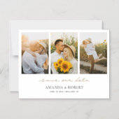 シンプルモダン数々の写真コラージュ日付の保存 マグネット招待状 (正面)