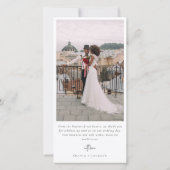 シンプルモダン数々の写真結婚コラージュ サンキューカード (裏面)