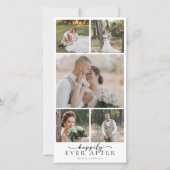 シンプルモダン数々の写真結婚コラージュ サンキューカード (正面)