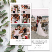 シンプルモダン数々の写真結婚コラージュ サンキューカード
