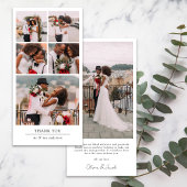 シンプルモダン数々の写真結婚コラージュ サンキューカード