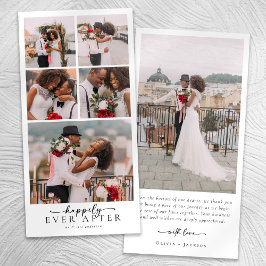 シンプルモダン数々の写真結婚コラージュ サンキューカード