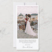 シンプルモダン数々の写真結婚コラージュ サンキューカード (裏面)