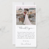 シンプルモダン数々の写真結婚コラージュ サンキューカード (裏面)