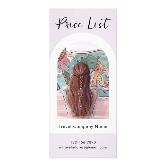 シンプルモダン旅行業者価格表 ラックカード (正面)