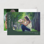 シンプルモダン曲結婚写真 サンキューカード (正面/裏面)