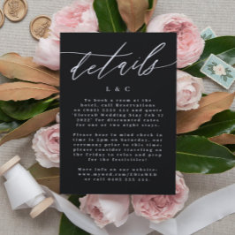 シンプルモダン書白と黒結婚の 出欠カード