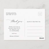 シンプルモダン書結婚の写真 ポストカード (裏面)