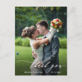 シンプルモダン書結婚の写真 ポストカード (正面)