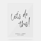 シンプルモダン書結婚の歓迎 アクリルサイン (正面)