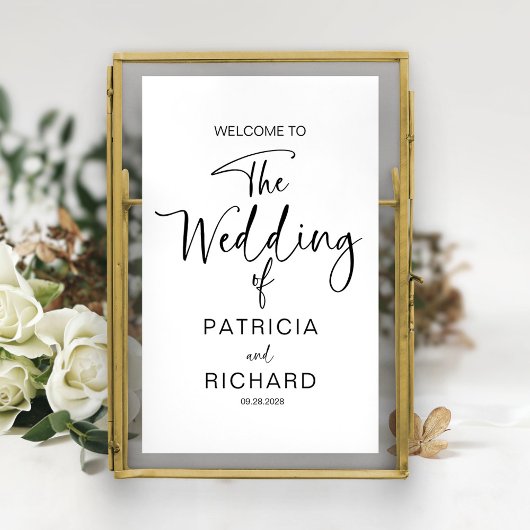 シンプルモダン書結婚の歓迎 ポスター