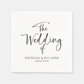 シンプルモダン書結婚の スタンダードカクテルナプキン (正面)