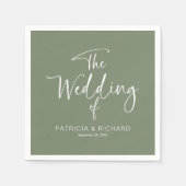 シンプルモダン書結婚の スタンダードカクテルナプキン (正面)