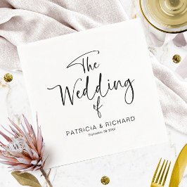 シンプルモダン書結婚の スタンダードカクテルナプキン