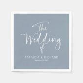 シンプルモダン書結婚の スタンダードカクテルナプキン (正面)